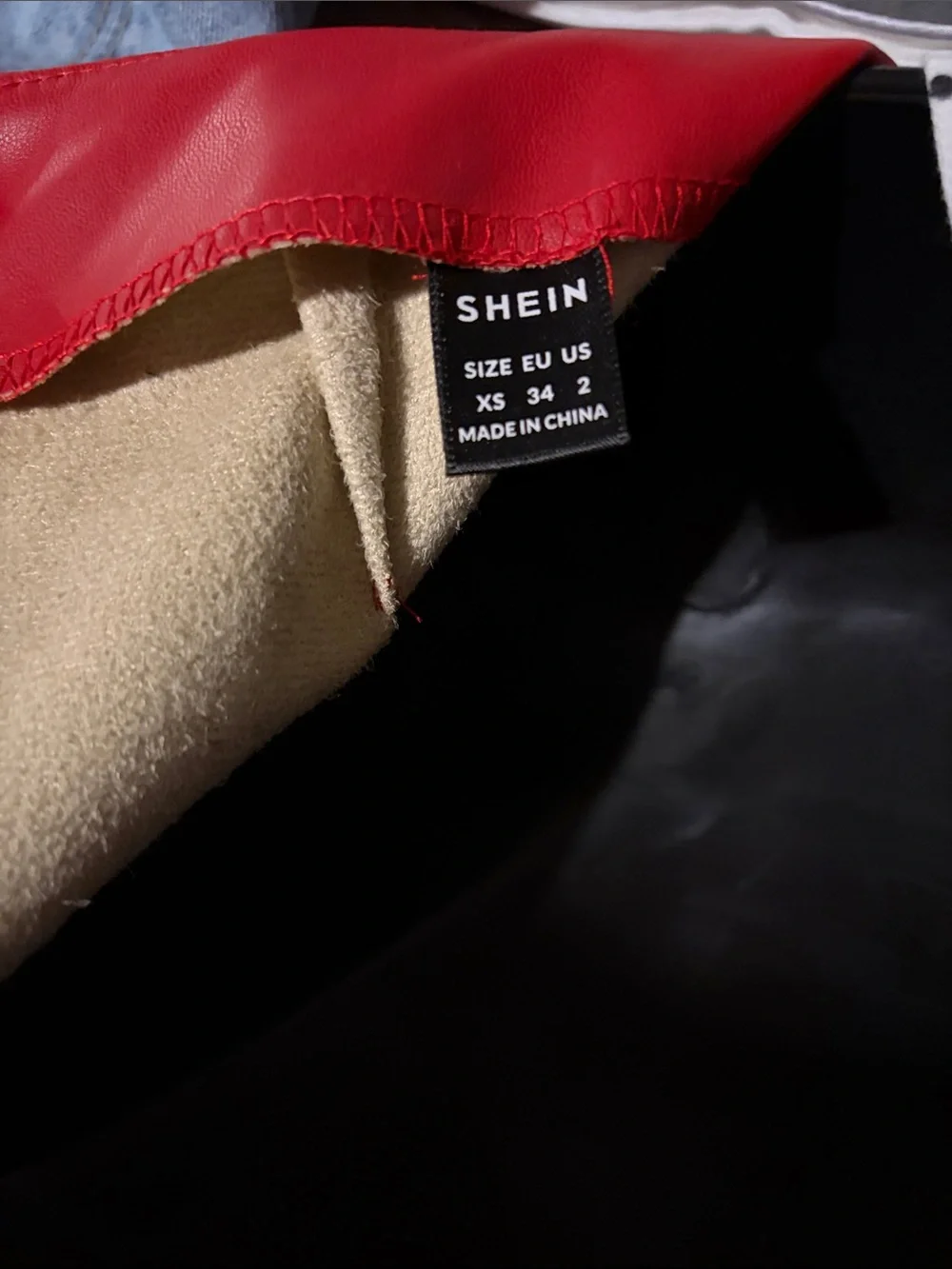 Red Faux Leather Pencil Skirt - Women